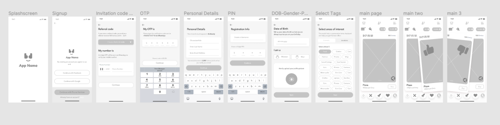 bidbuddyapp wireframe