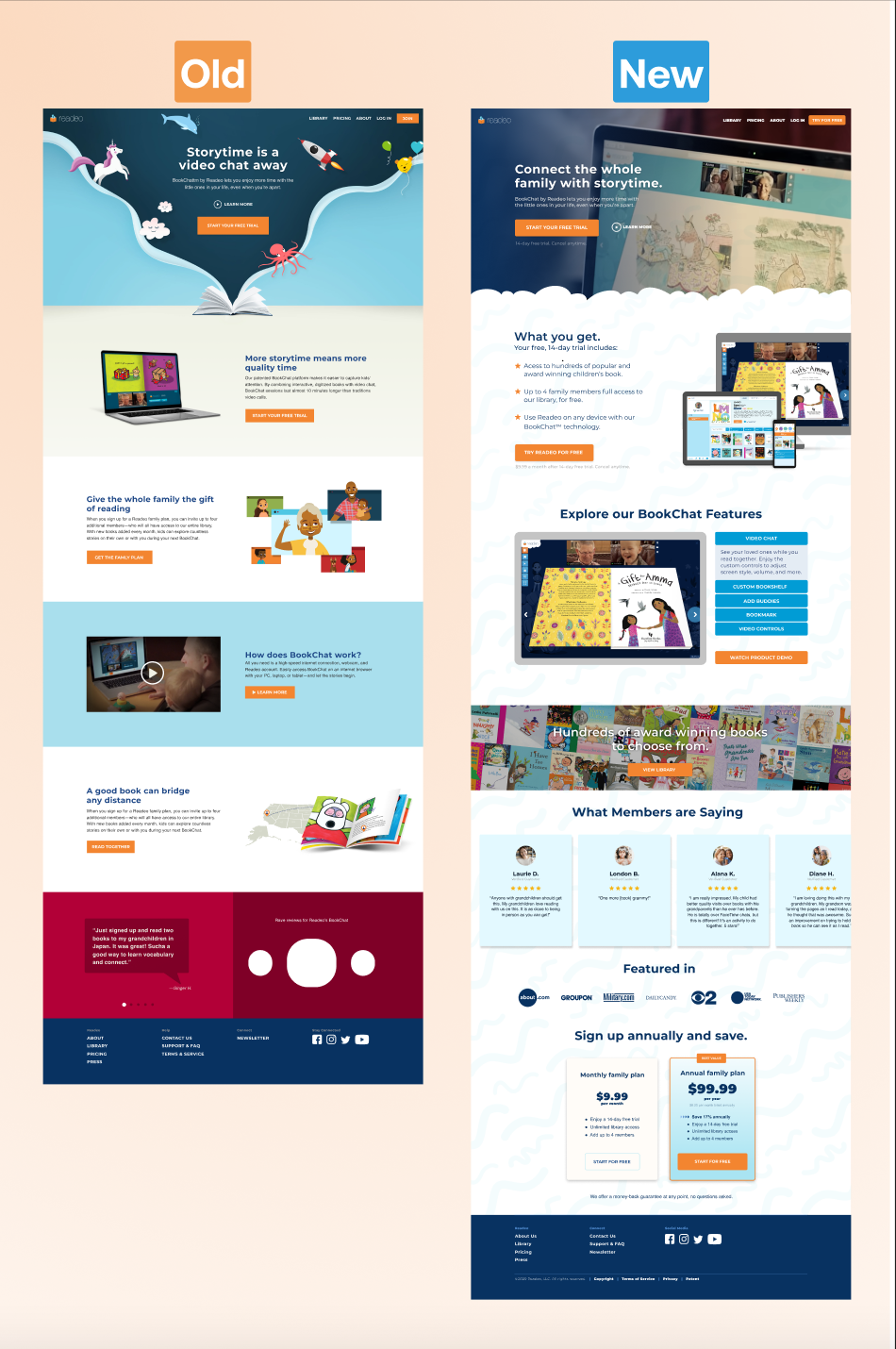 landing page readeo